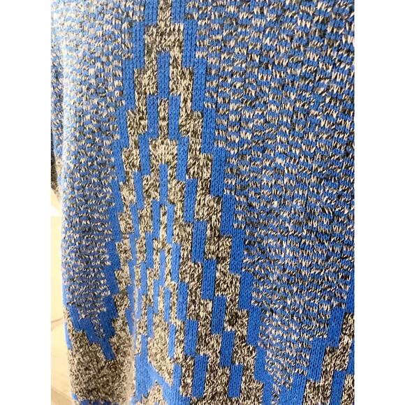 Vintage Fortune Knits, Inc Womens Blue Gray Knit Geometric Sweater Vest - Picture 2 of 8